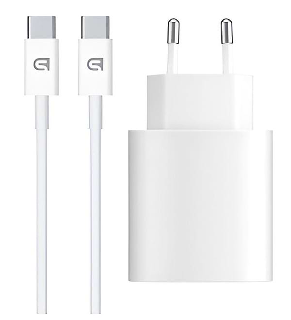 Фото - Сетевое зарядное устройство Armorstandart AMHJ83 20W USB-C White + кабель USB-C to USB-C (ARM77725)