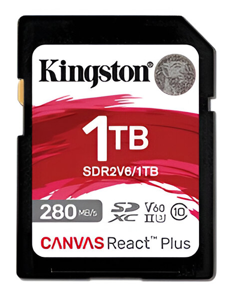 Карта памяти Kingston SDHC 1TB UHS-II/U3 Class 10 Canvas React Plus V60 SD R280/W150MB/s (SDR2V6/1TB)