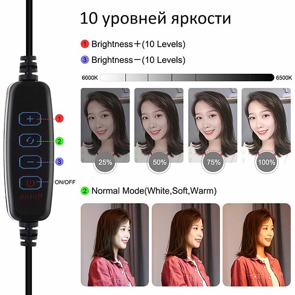 Фото - Набір для блогера Puluz USB LED Lamp 10" PKT3035 + штатив 1.1 м