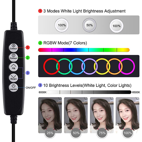 Фото - Набір для блогера Puluz USB RGBW LED Lamp 6.2" PKT3047B + настільне кріплення