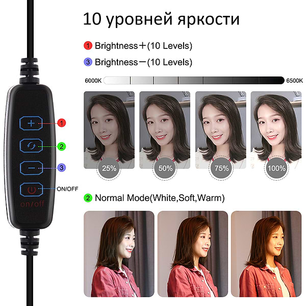 Фото - Набір для блогера Puluz USB LED Lamp 10'' PKT3053B  + штатив 1.1 м