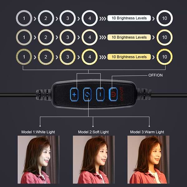 Фото - Набор для блогера Puluz USB LED Lamp PKT3069B 10.2" + штатив 1.1 м