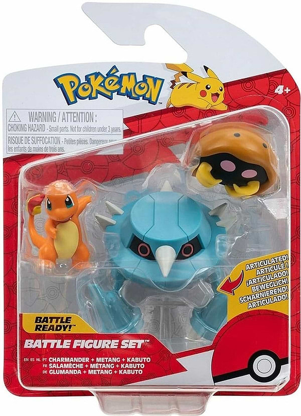Фото - Набор игровых фигурок Pokemon W17 - КАБУТО, ЧАРМАНДЕР, МЕТАНГ (PKW3052)