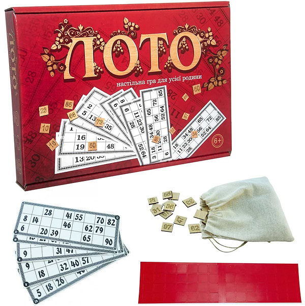 Фото - Настільна гра (5-7 років) Strateg лото з дерев'яними фішками, укр (30656)