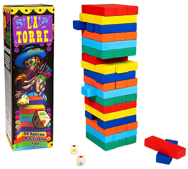 Фото - Настольная игра (5-7 лет) Strateg Дженга цветная "La Torre" (30758)