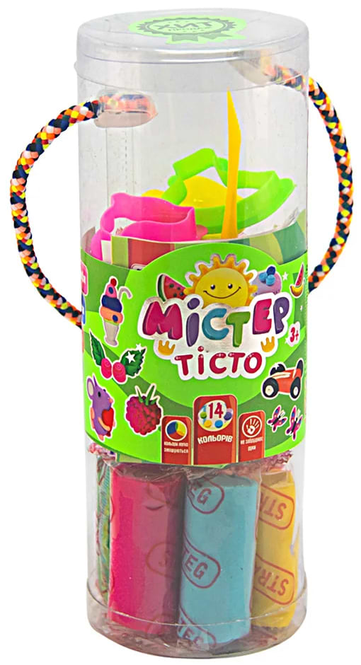 Фото - Лепка из теста Strateg Мистер тесто 14 цветов (укр) (71801)