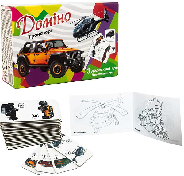 Фото - Настільна гра (3-4 роки) Strateg доміно "Транспорт" (30765)