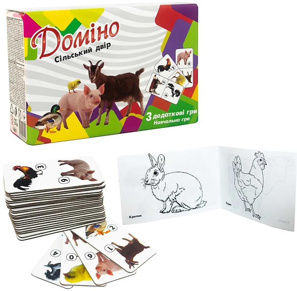 Фото - Настільна гра (3-4 роки) Strateg доміно "Сельсікй двір" (30766)