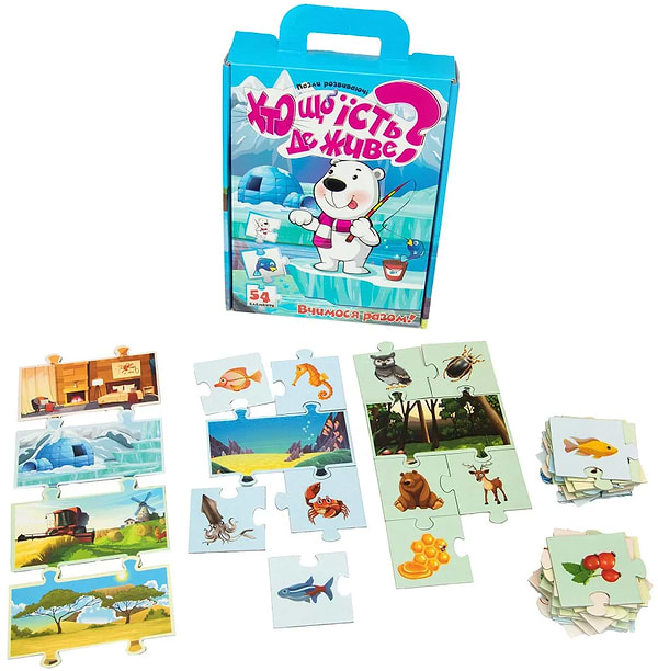 Фото - Пазли (3-4 роки) Strateg Хто що їсть? Де живе? 54 ел. укр. (30910)