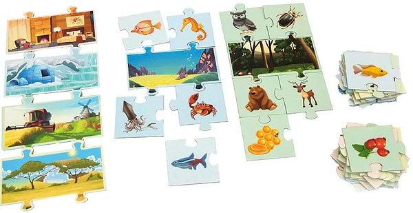 Фото - Пазли (3-4 роки) Strateg Хто що їсть? Де живе? 54 ел. укр. (30910)