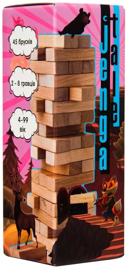 Настольная игра (5-7 лет) Strateg Дженга "Jenga Tale", укр (30965)