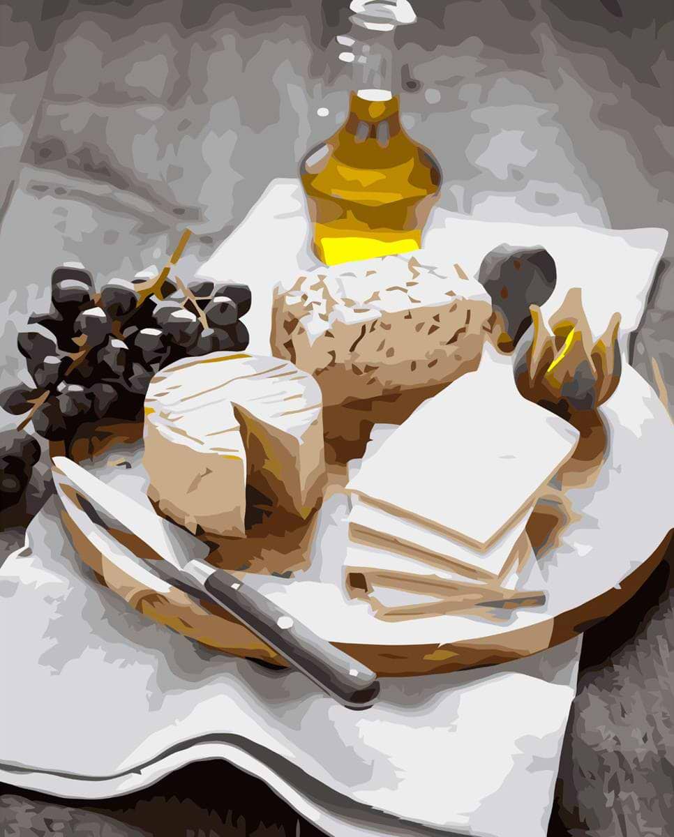 Картина за номерами Strateg Сирна нарізка 40х50 см (VA-3677)