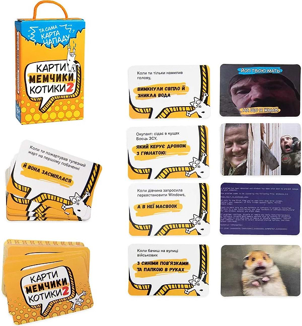 Фото - Настільна гра (12+) Strateg Карти мемчики та котики 2 (30927)