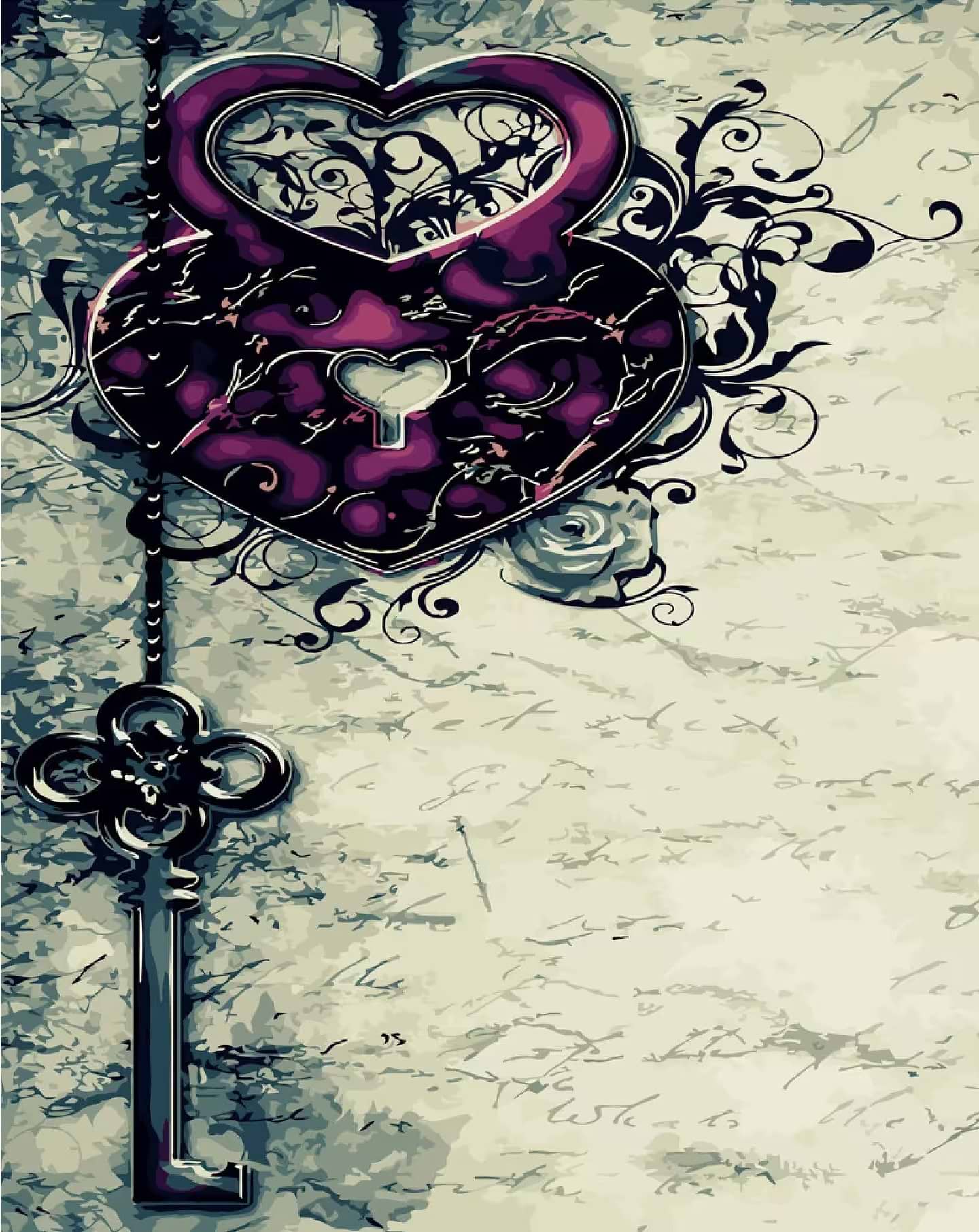 Картина по номерам Strateg Ключ от сердца 40х50 см (DY055)