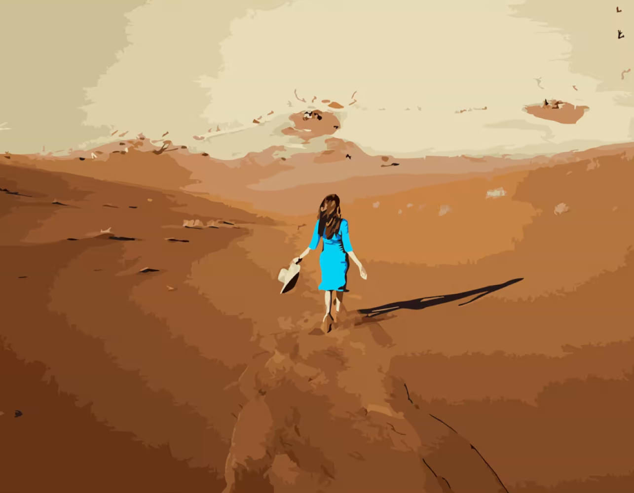 Картина за номерами Strateg Прогулянка пустелею 40х50 см (DY057)