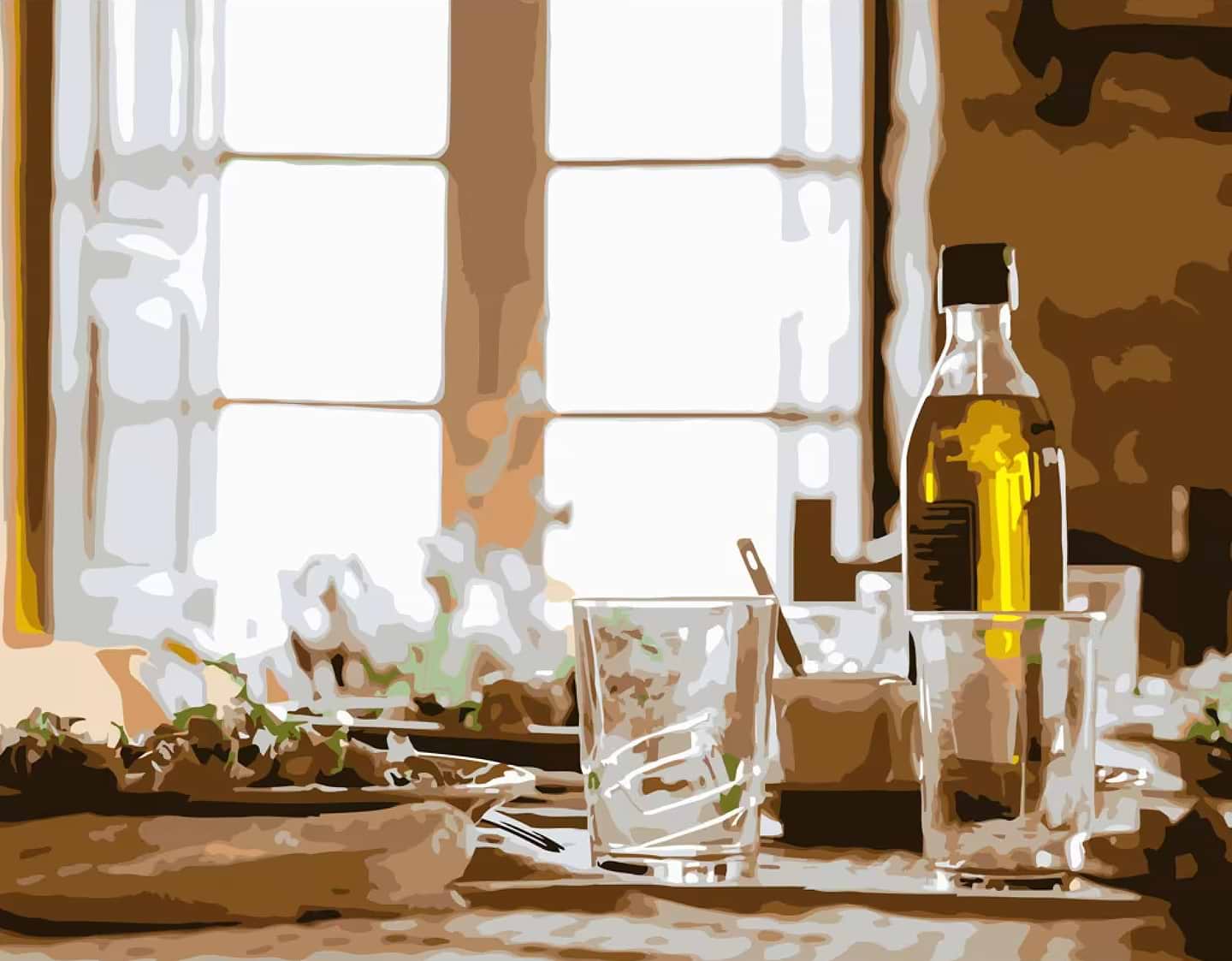 Картина за номерами Strateg Жовтий натюрморт 40х50 см (DY121)