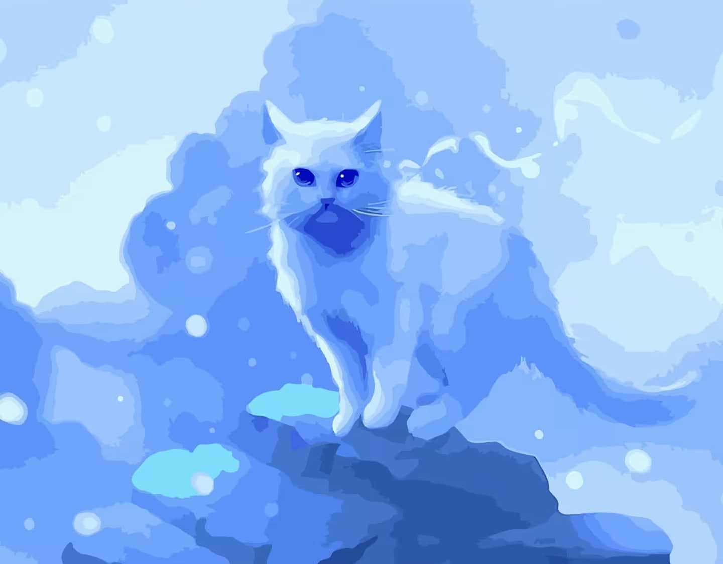 Картина за номерами Strateg Котик взимку 40х50 см (DY192)