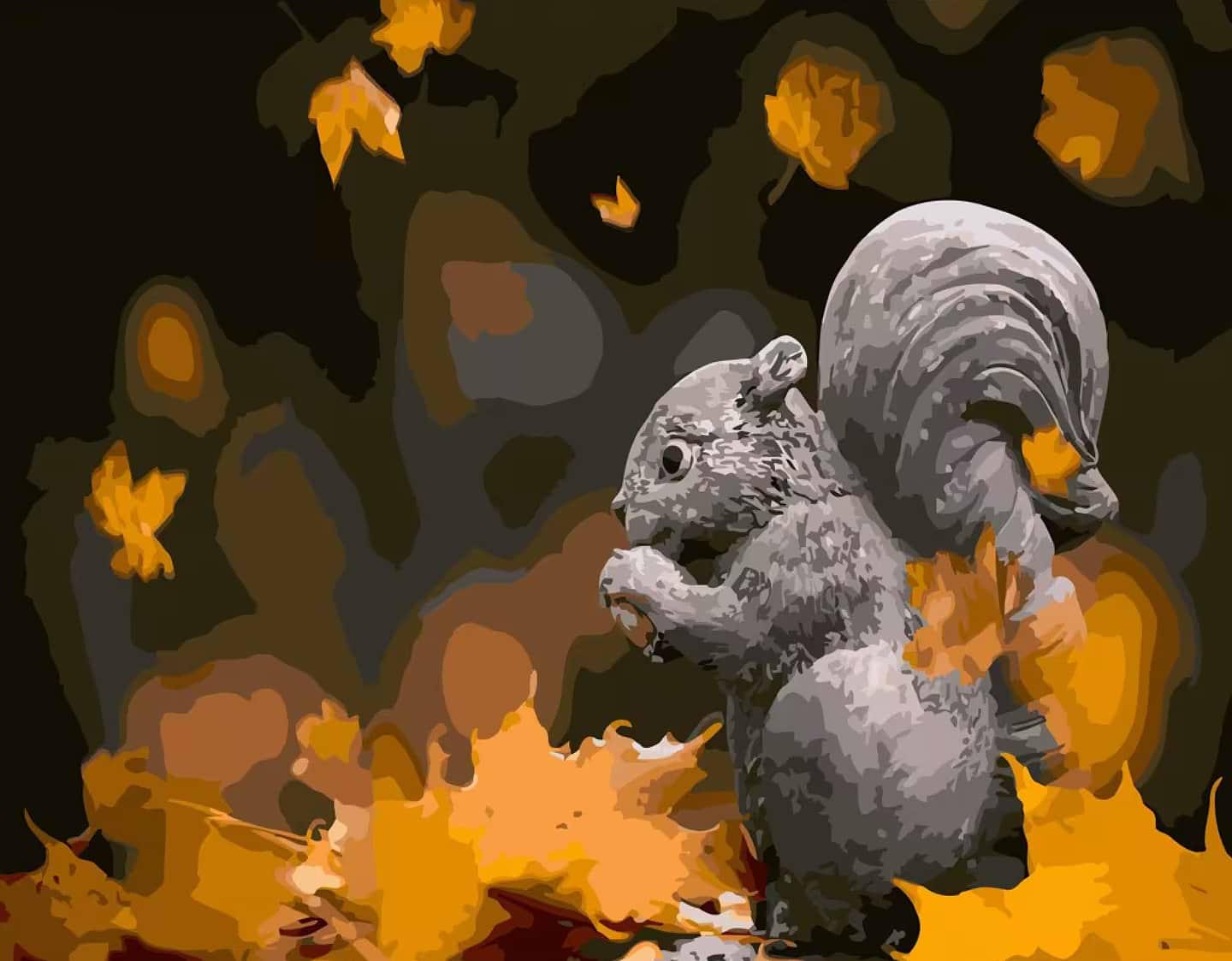 Картина за номерами Strateg Кам'яне білченя 40х50 см (GS251)