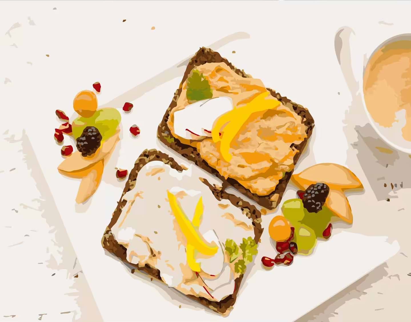 Картина за номерами Strateg Корисний сніданок 40х50 см (GS257)