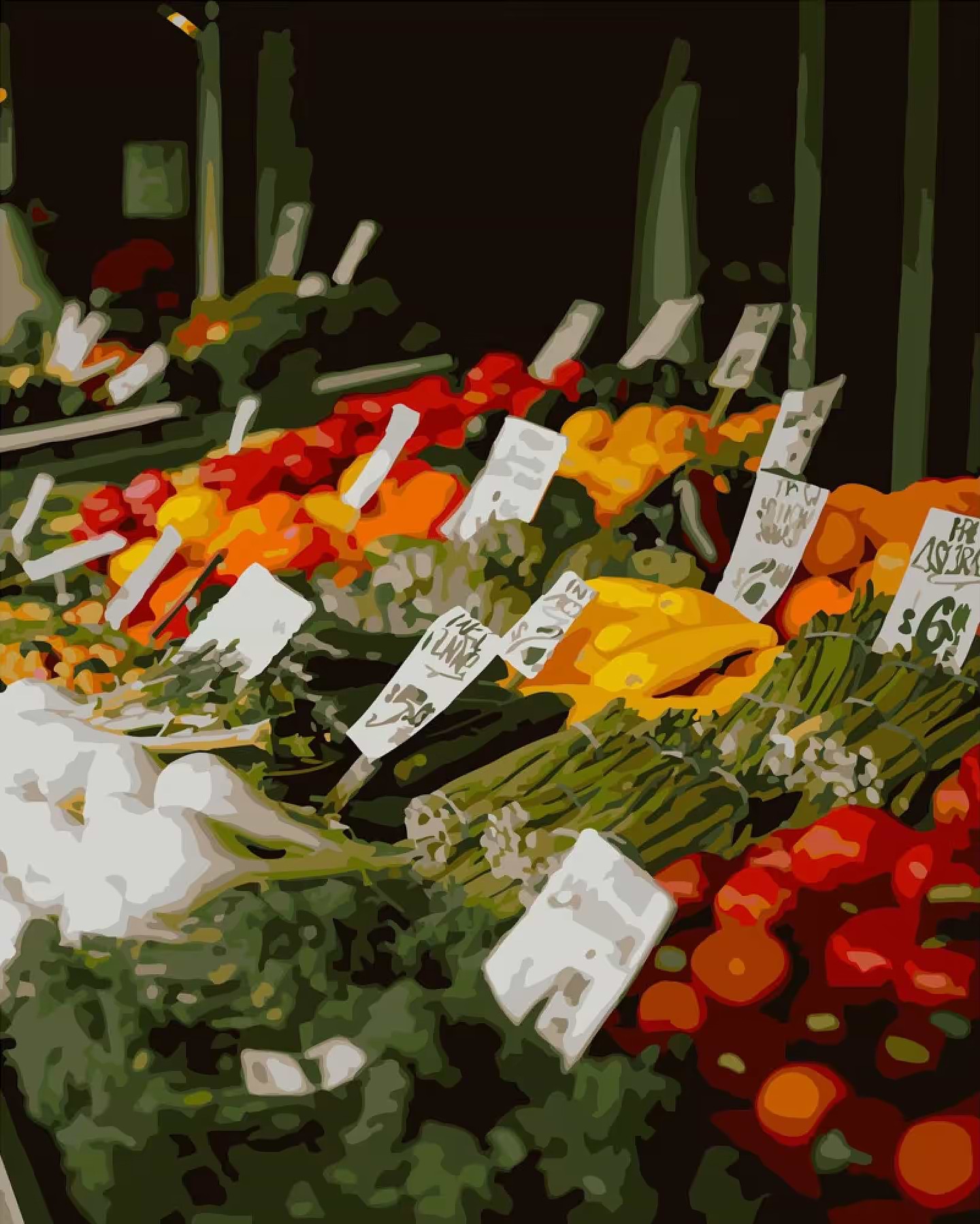 Картина за номерами Strateg Овочева закупівля 40х50 см (GS276)