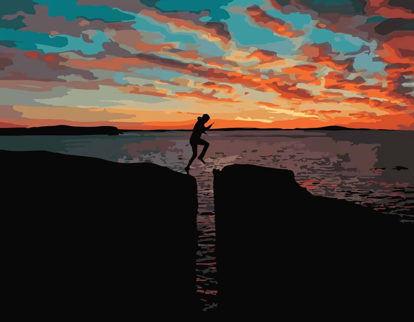 Картина за номерами Strateg Тренування на заході сонця 40х50 см (GS279)