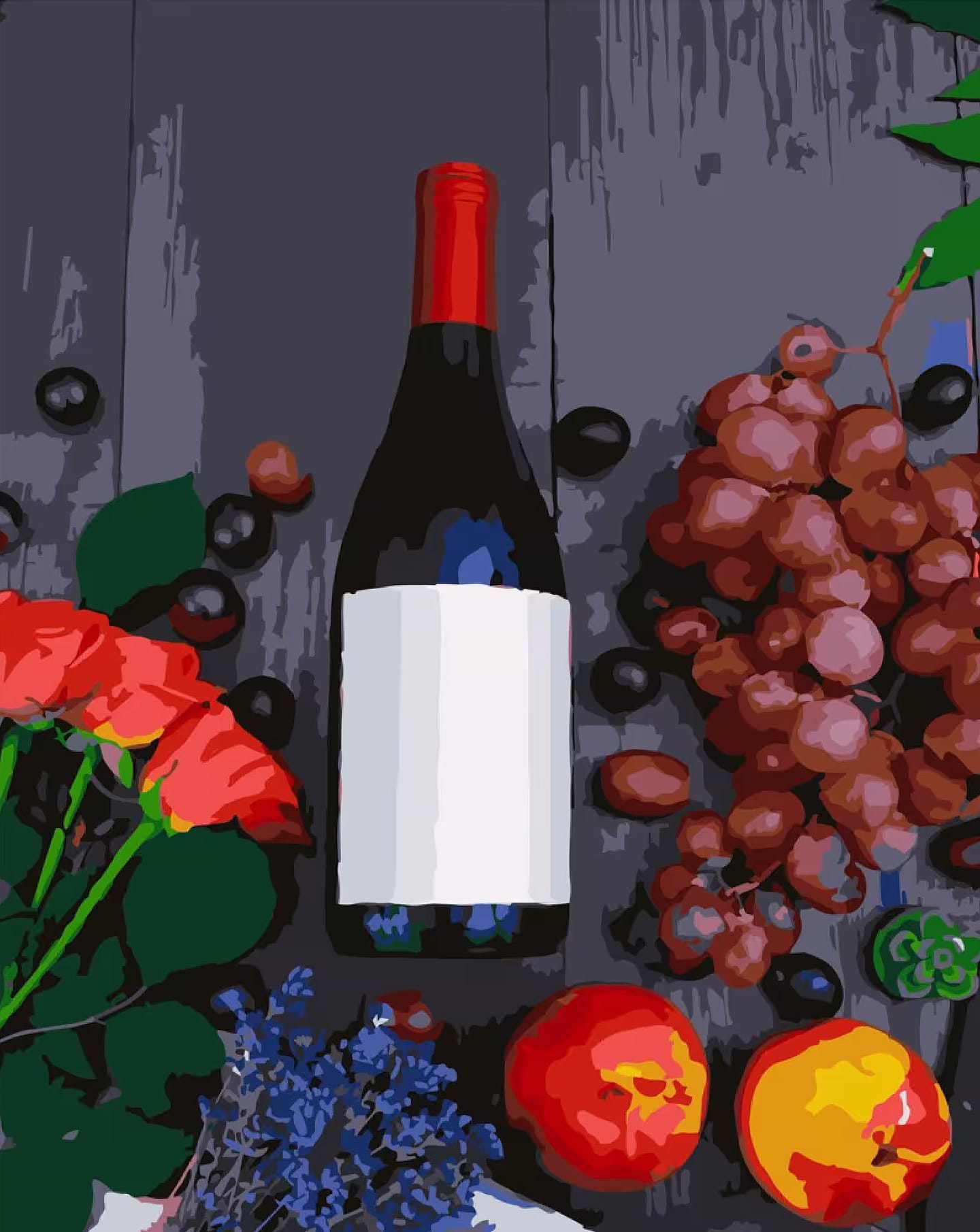 Картина за номерами Strateg Вино до вечері 40х50 см (GS287)