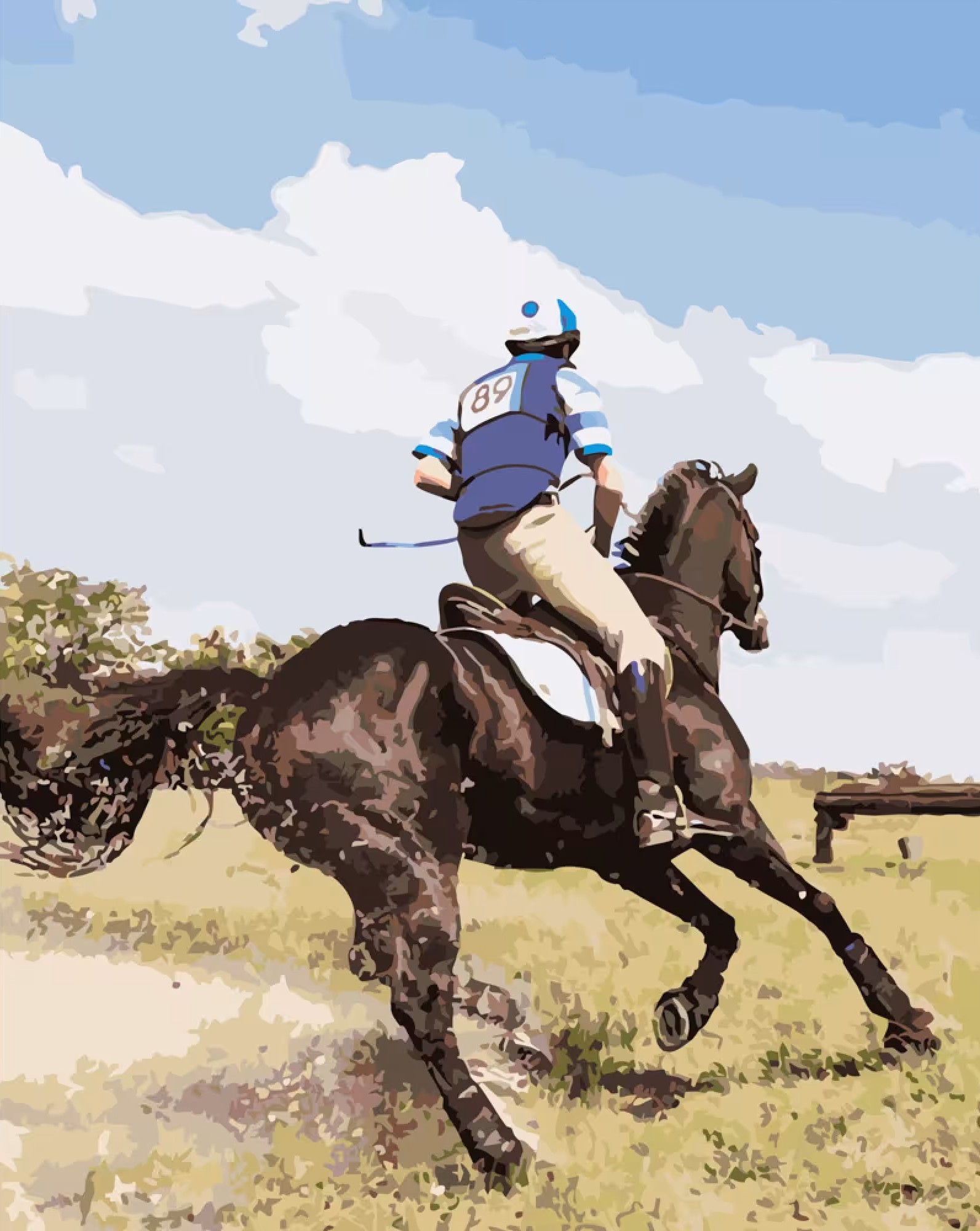 Картина за номерами Strateg Кінні змагання 40х50 см (GS288)