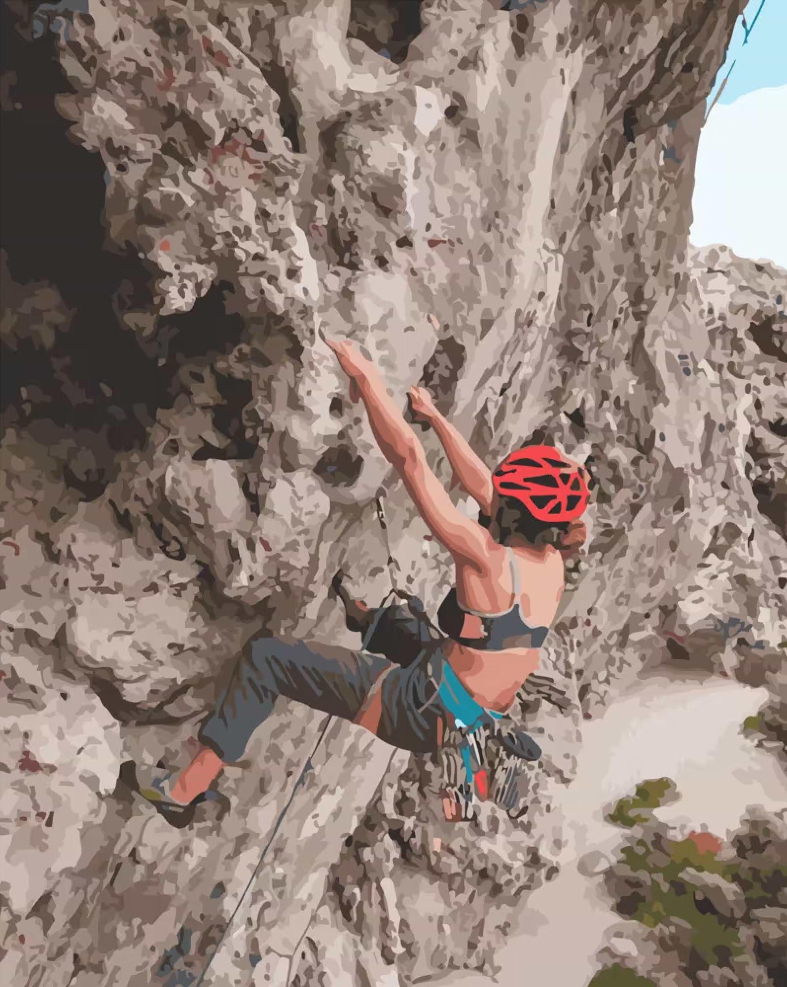 Картина за номерами Strateg Альпіністка в горах 40х50 см (GS293)