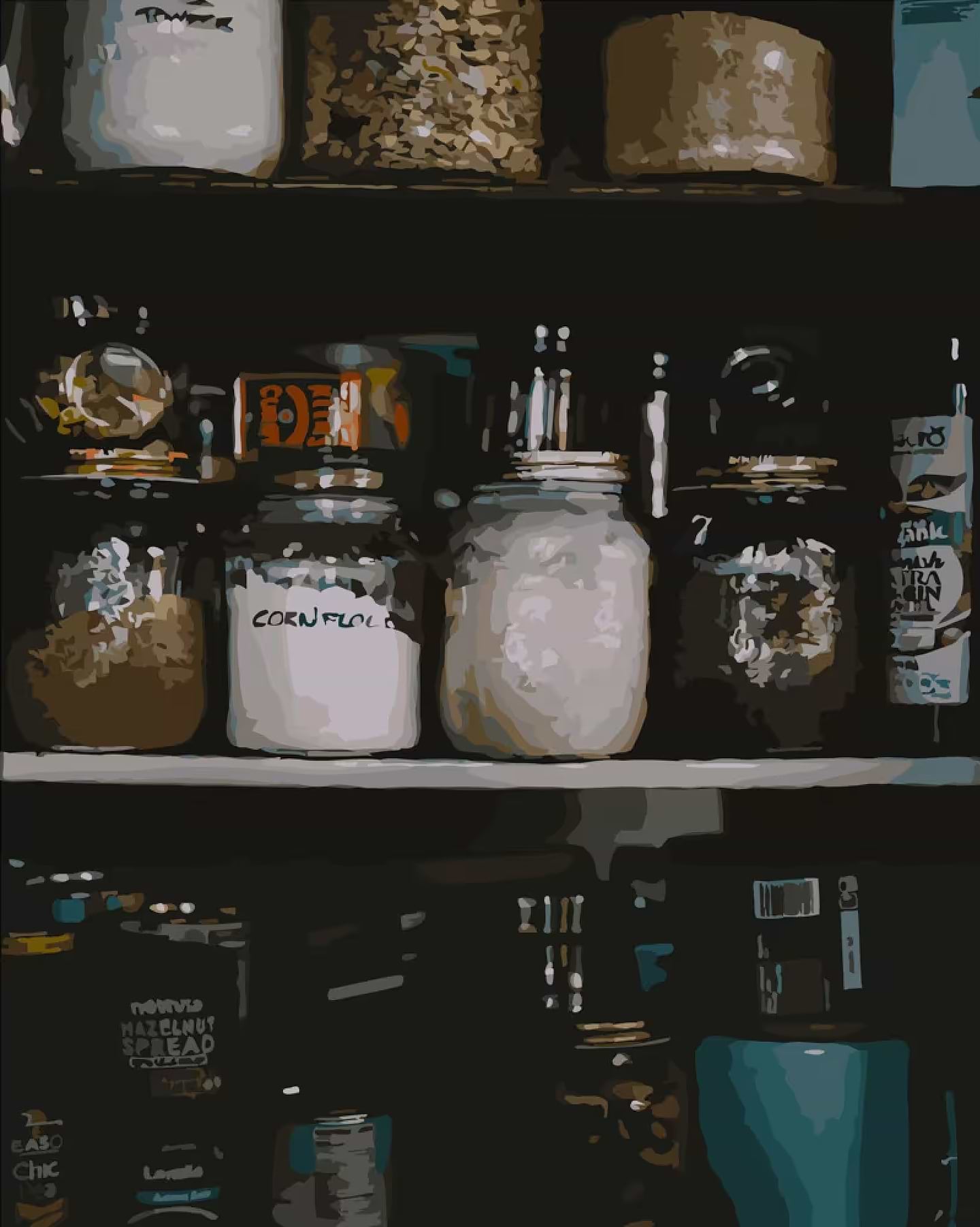 Картина по номерам Strateg Полочка на кухне 40х50 см (GS319)