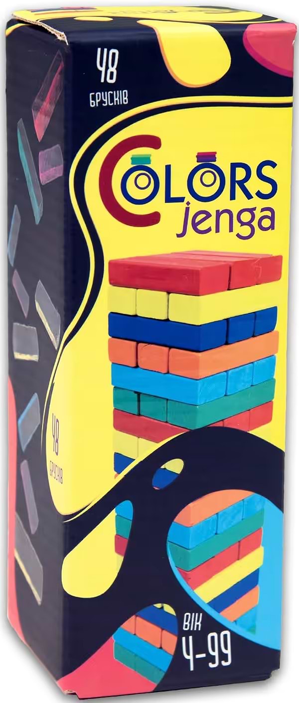 Фото - Настільна гра (5-7 років) Strateg Colors Jenga 48 брусків (30717) Фото - Настільна гра (5-7 років) Strateg Colors Jenga 48 брусків (30717)