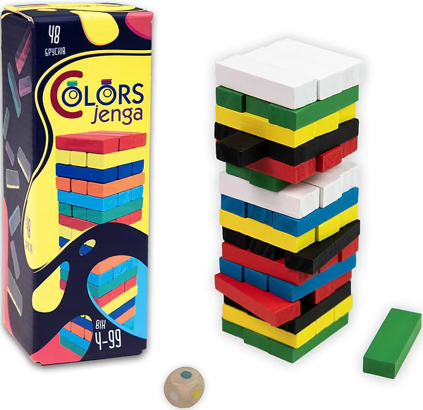Фото - Настільна гра (5-7 років) Strateg Colors Jenga 48 брусків (30717)