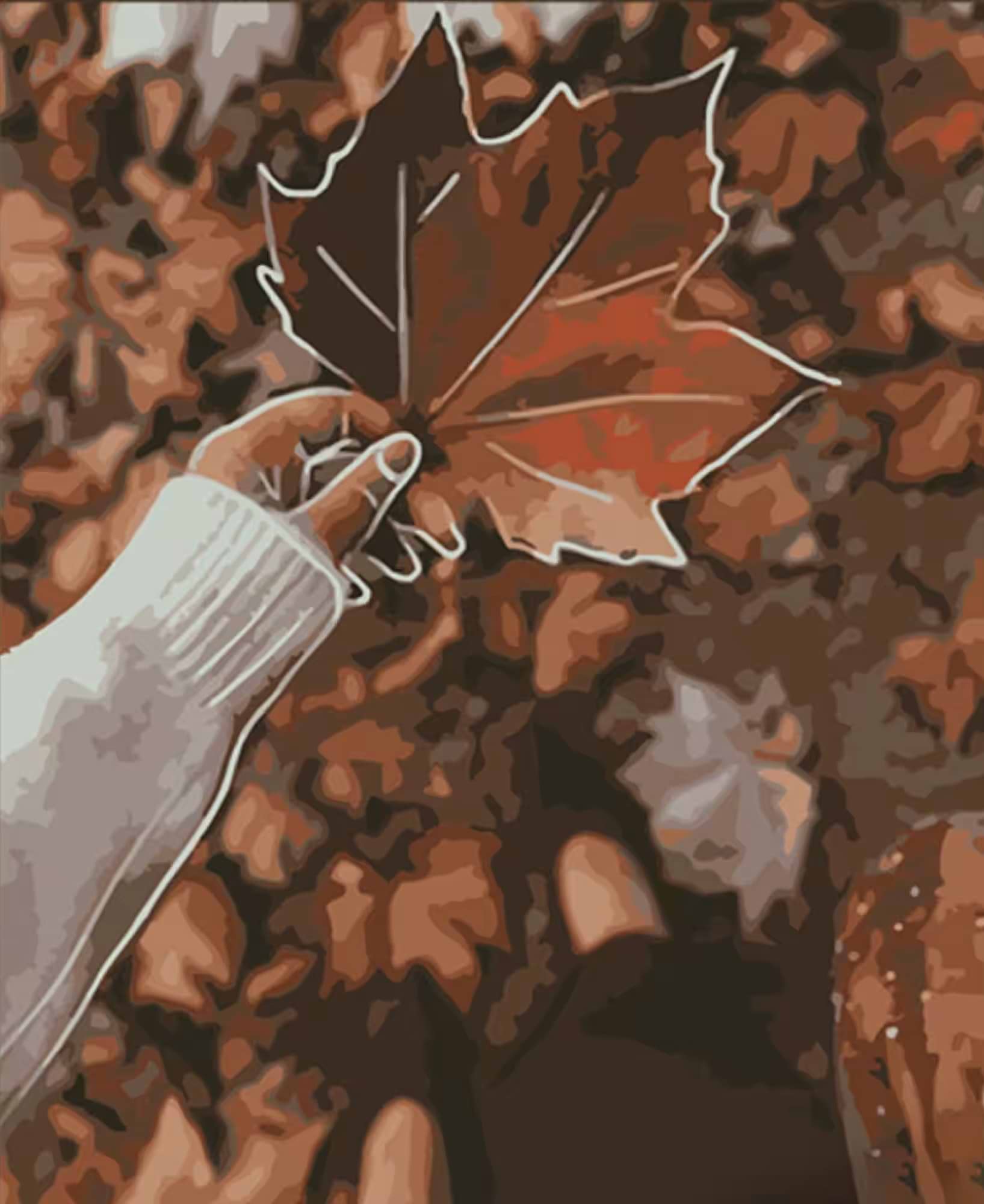 Картина за номерами Strateg Осінній листок 40х50 см (DY311)