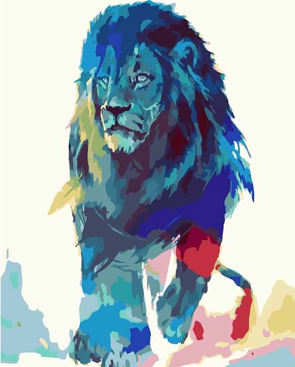 Фото - Картина по номерам Strateg Акварельный лев 40х50 см (GS374) Фото - Картина по номерам Strateg Акварельный лев 40х50 см (GS374)