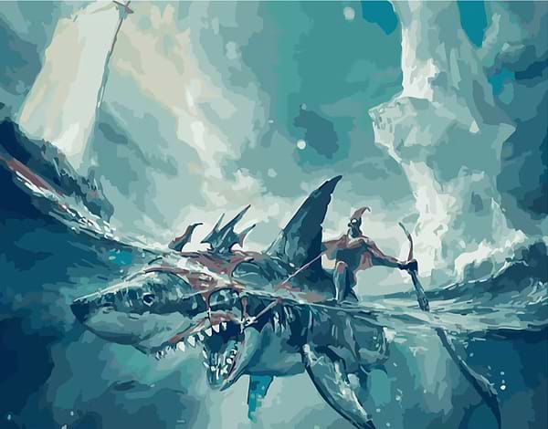 Фото - Картина за номерами Strateg Морський велетень 40х50 см (GS384) Фото - Картина за номерами Strateg Морський велетень 40х50 см (GS384)