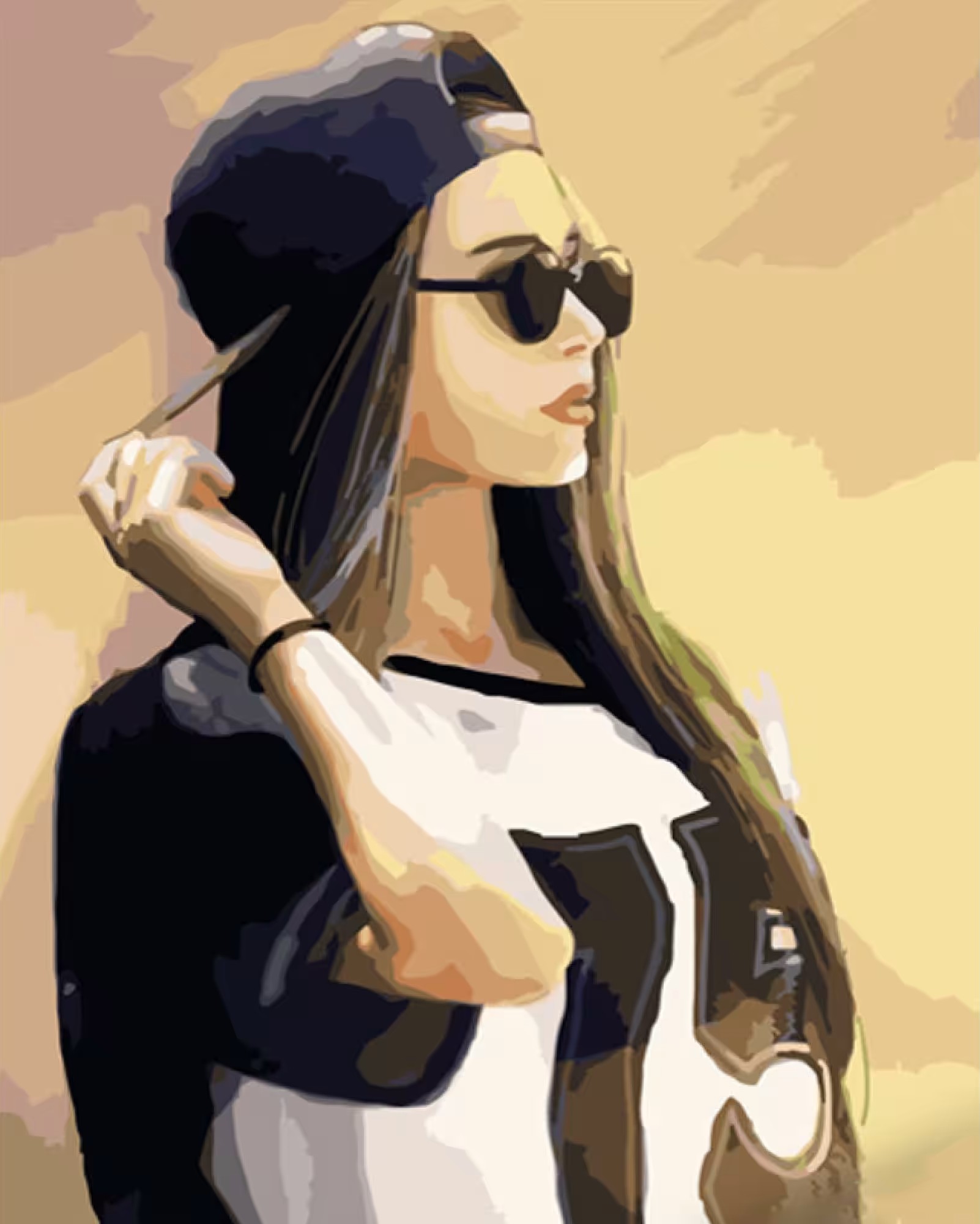 Картина за номерами Strateg Дівчина на стилі 40х50 см (GS595)