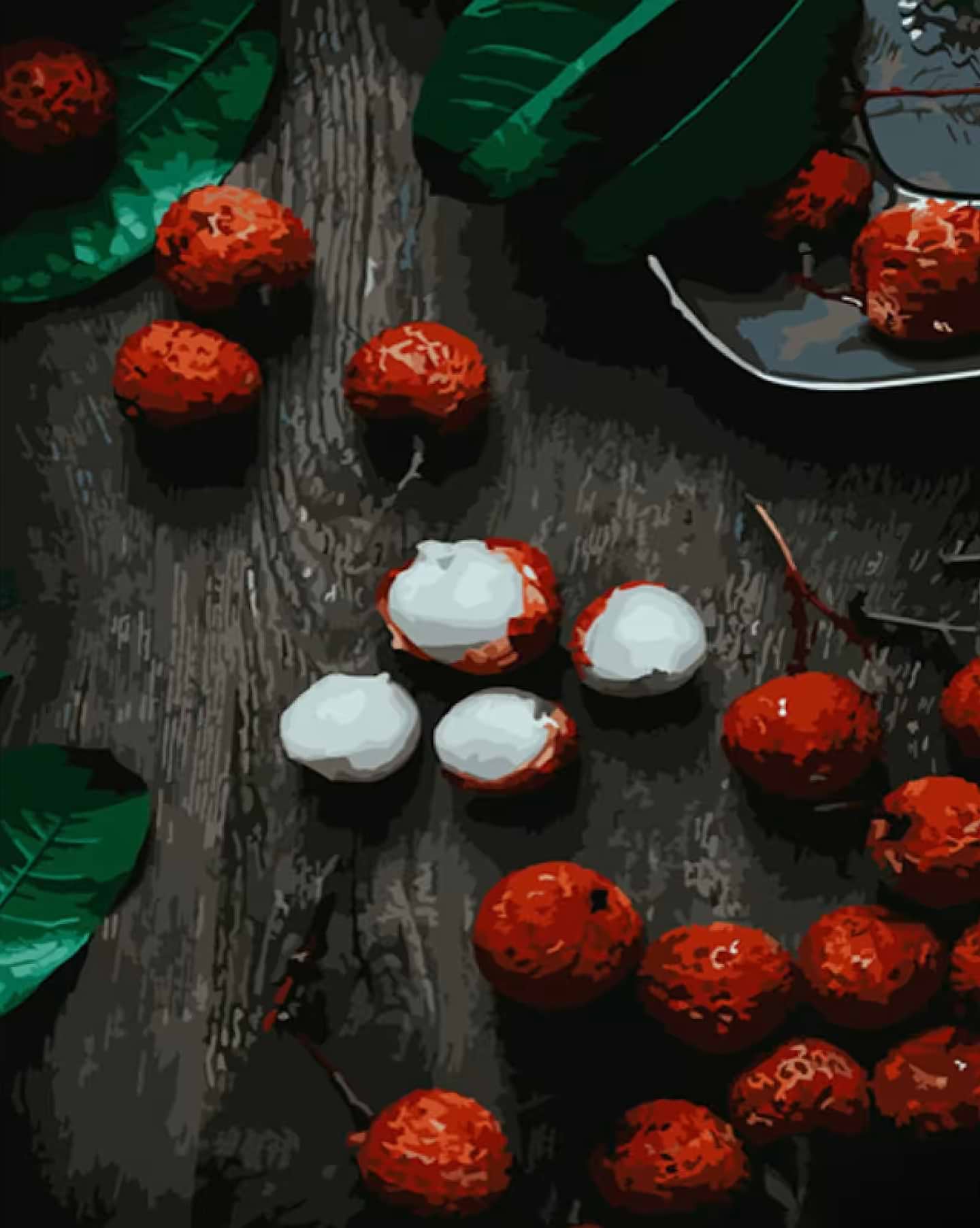 Картина за номерами Strateg Червоні ягідки 40х50 см (GS634)