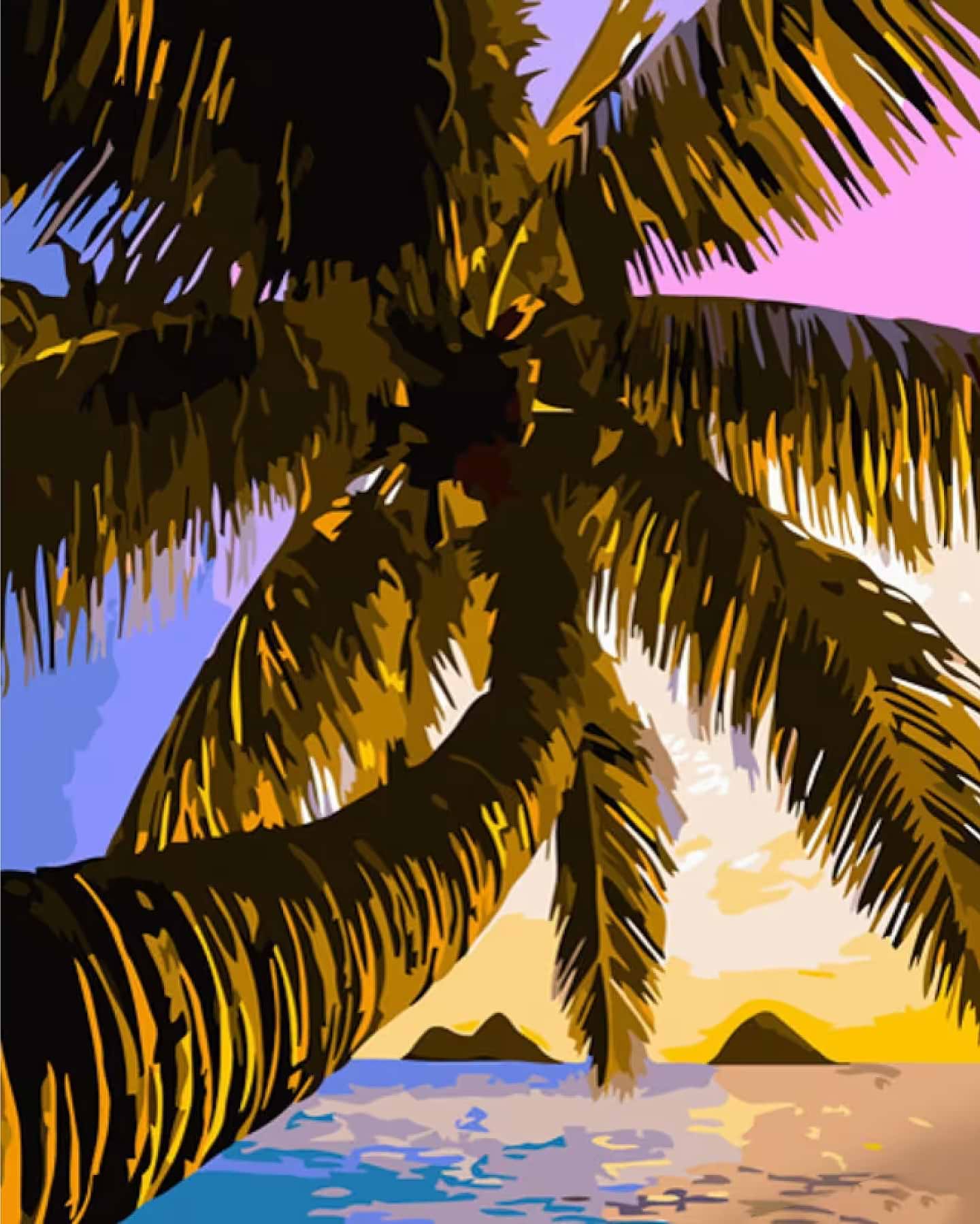 Картина за номерами Strateg Пальма над морем 40х50 см (GS732)