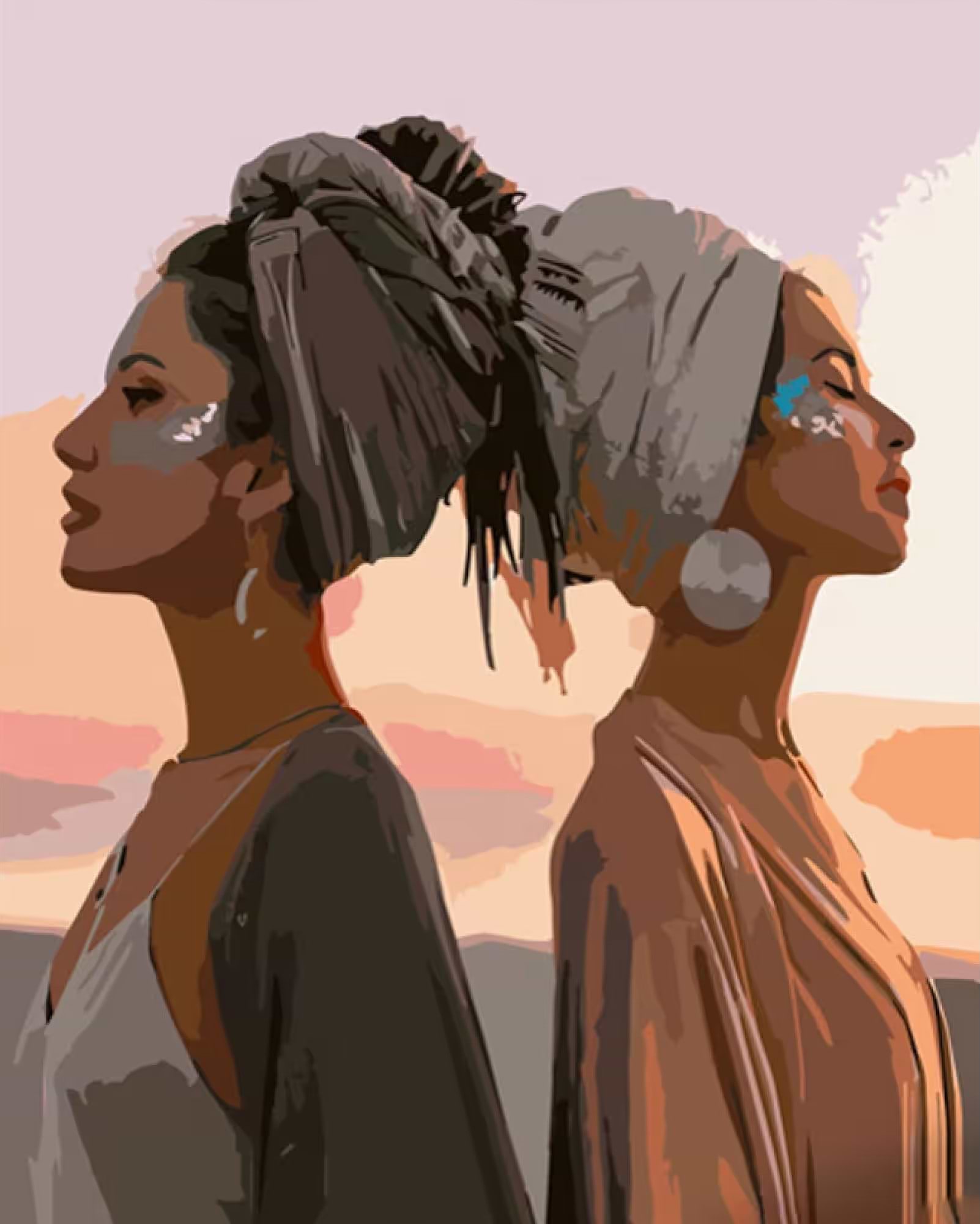 Картина за номерами Strateg Жіноча єдність 40х50 см (GS733)