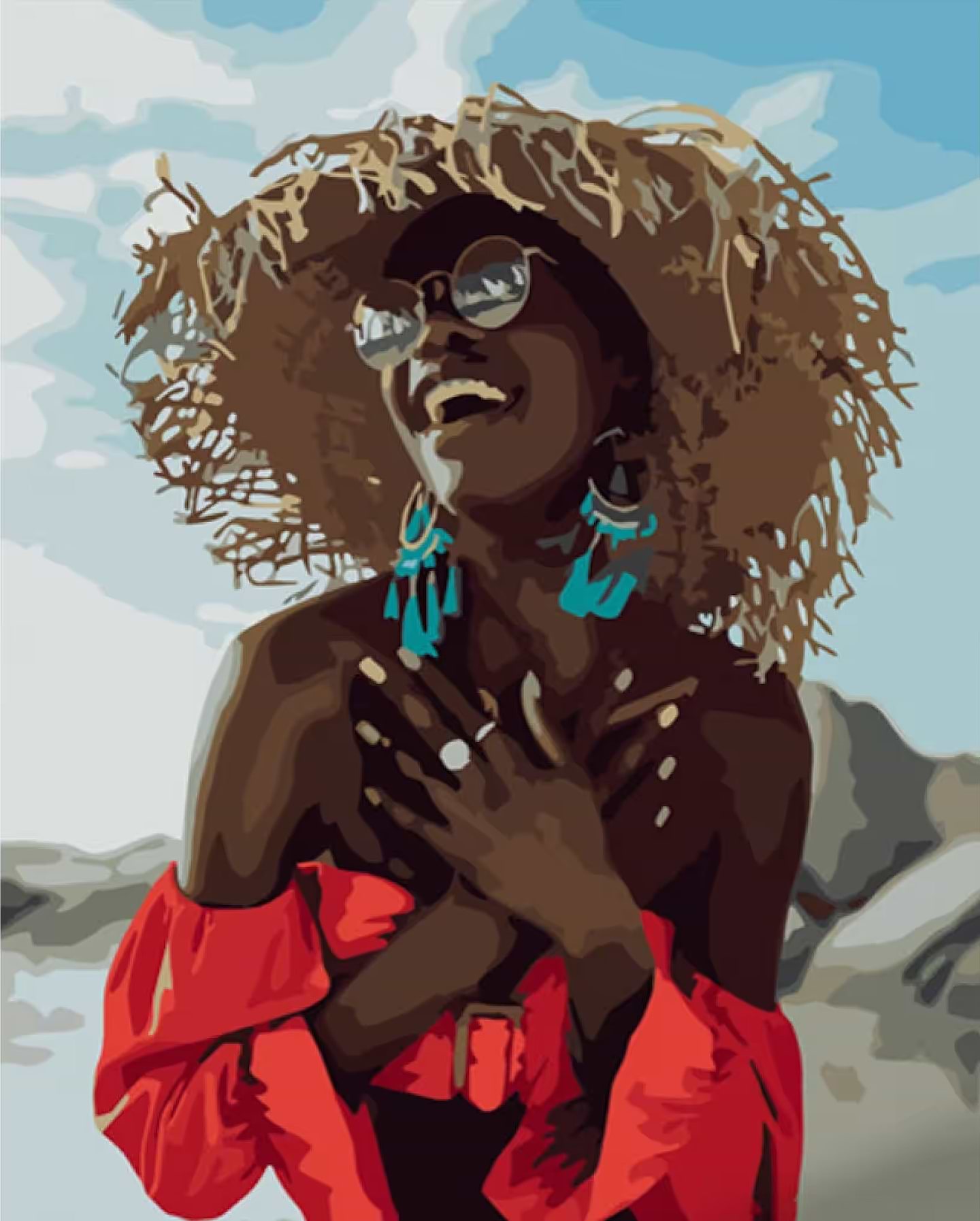 Картина за номерами Strateg Сонячна відпустка 40х50 см (GS740)