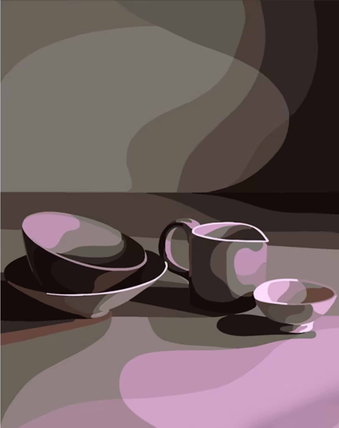 Картина за номерами Strateg Посуд на столі 40х50 см (DY322)