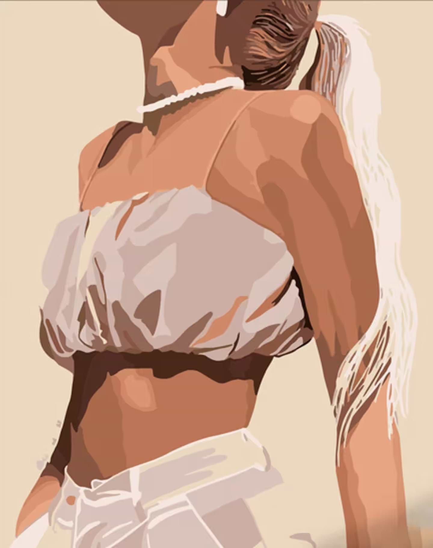 Картина за номерами Strateg Білий топ 40х50 см (DY334)