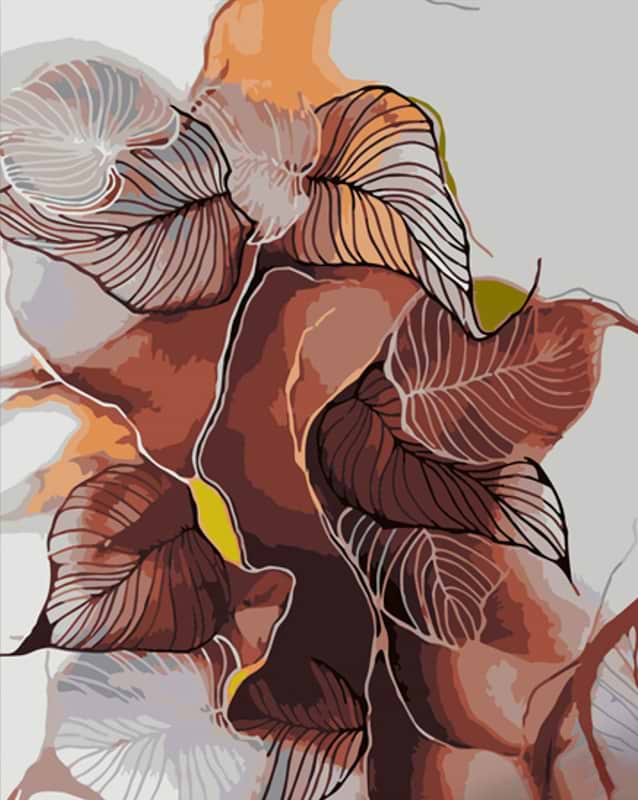 Картина за номерами Strateg 
Абстрактне листя 40х50 см (DY426)