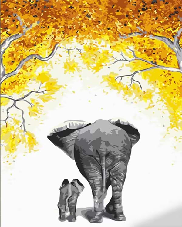 Фото - Картина по номерам Strateg Семья слонов 40х50 см (DY432)