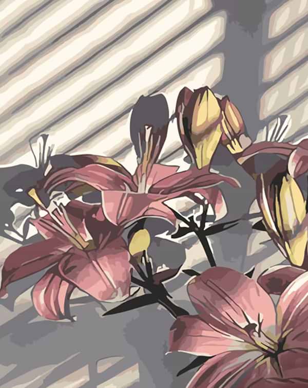 Фото - Картина по номерам Strateg Розовые лилии 40х50 см (GS857)