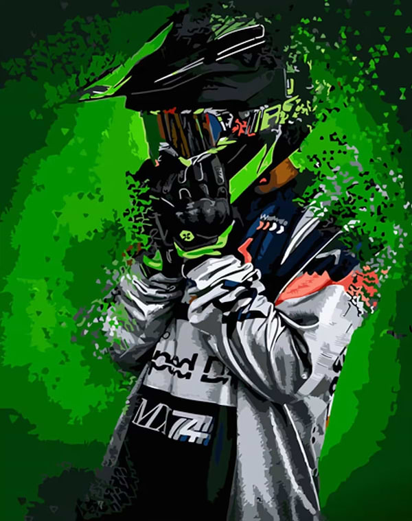 Фото - Картина за номерами Strateg Гонщик 40х50 см (GS892)