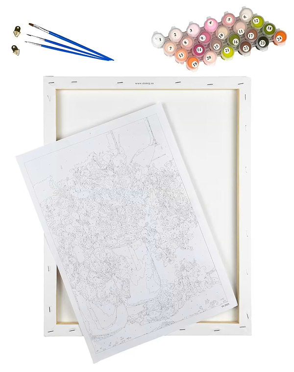 Фото - Картина за номерами Strateg Акварельні постаті 40х50 см (DY133)