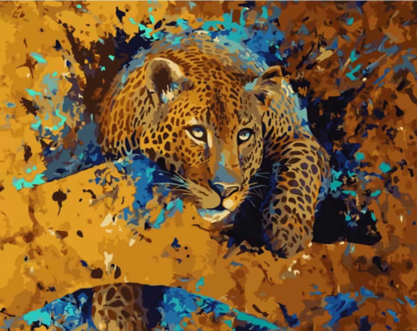 Картина по номерам Strateg Усталый леопард 40х50 см (GS1008)