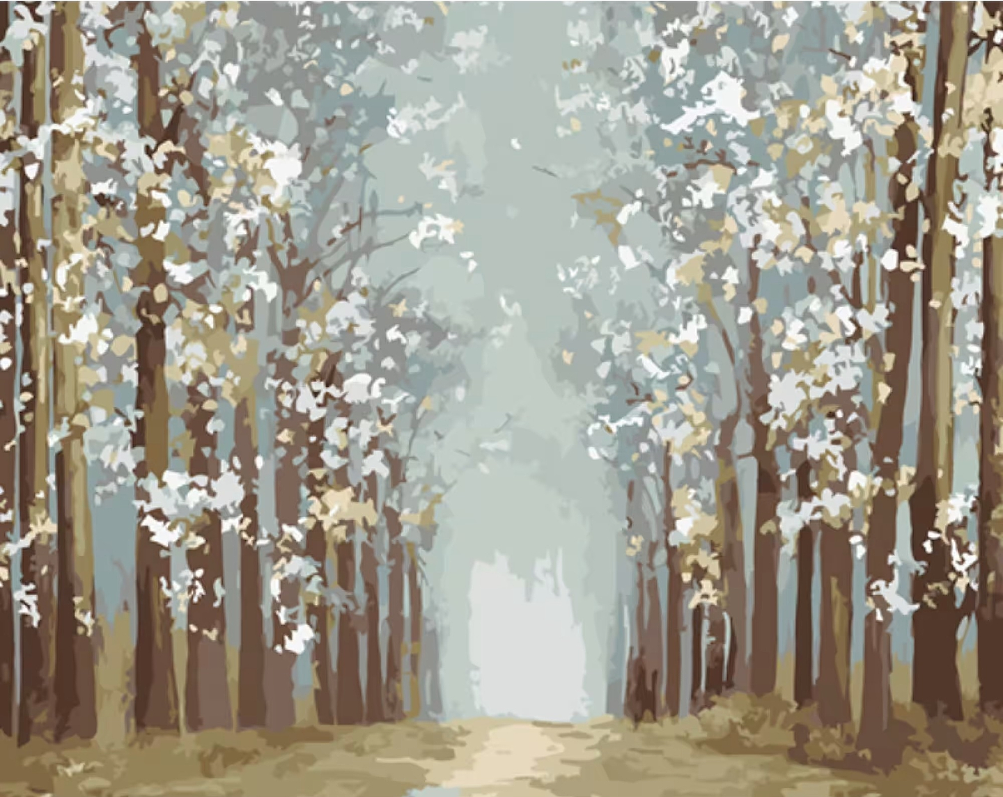 Картина за номерами Strateg Лісний тунель 40х50 см (GS1044)