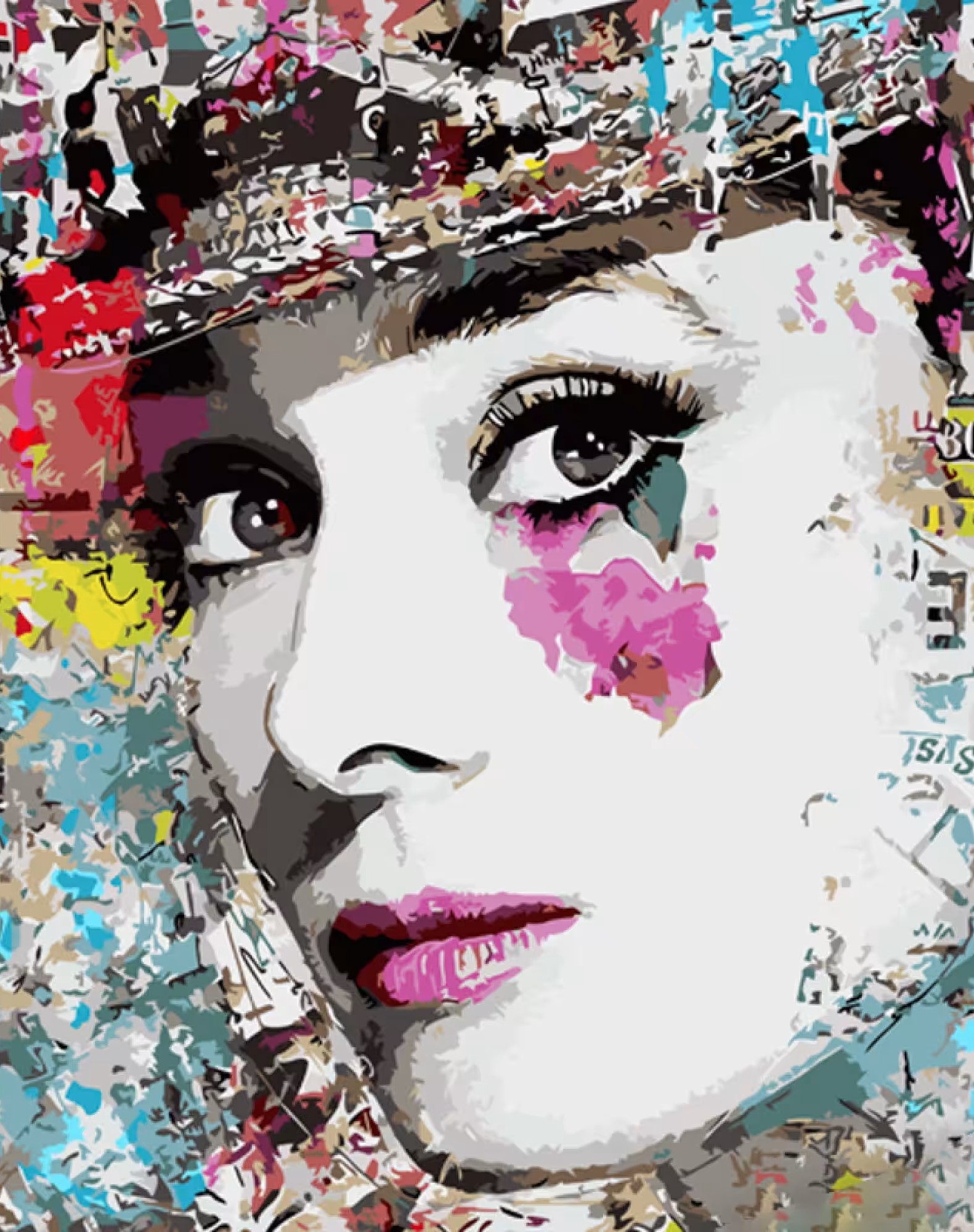 Картина за номерами Strateg Яскрава Одрі 40х50 см (GS1069)