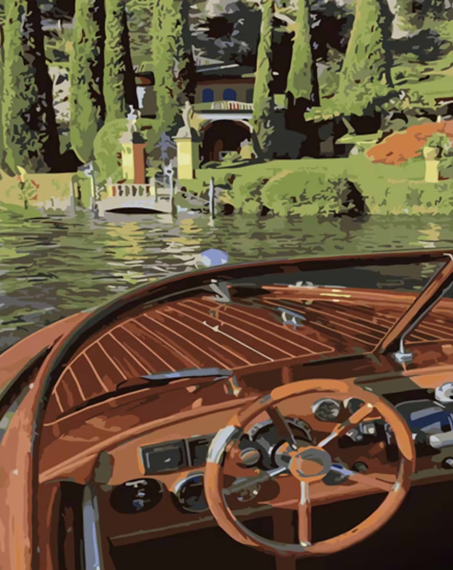 Картина за номерами Strateg Поїздка на яхті 40х50 см (GS1282)